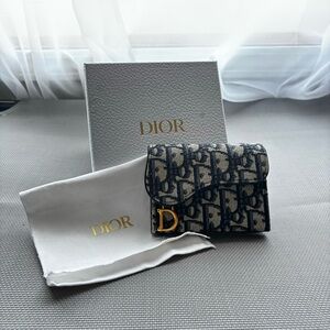 Dior Saddle Jasmine Gusset Card Holder - Like New